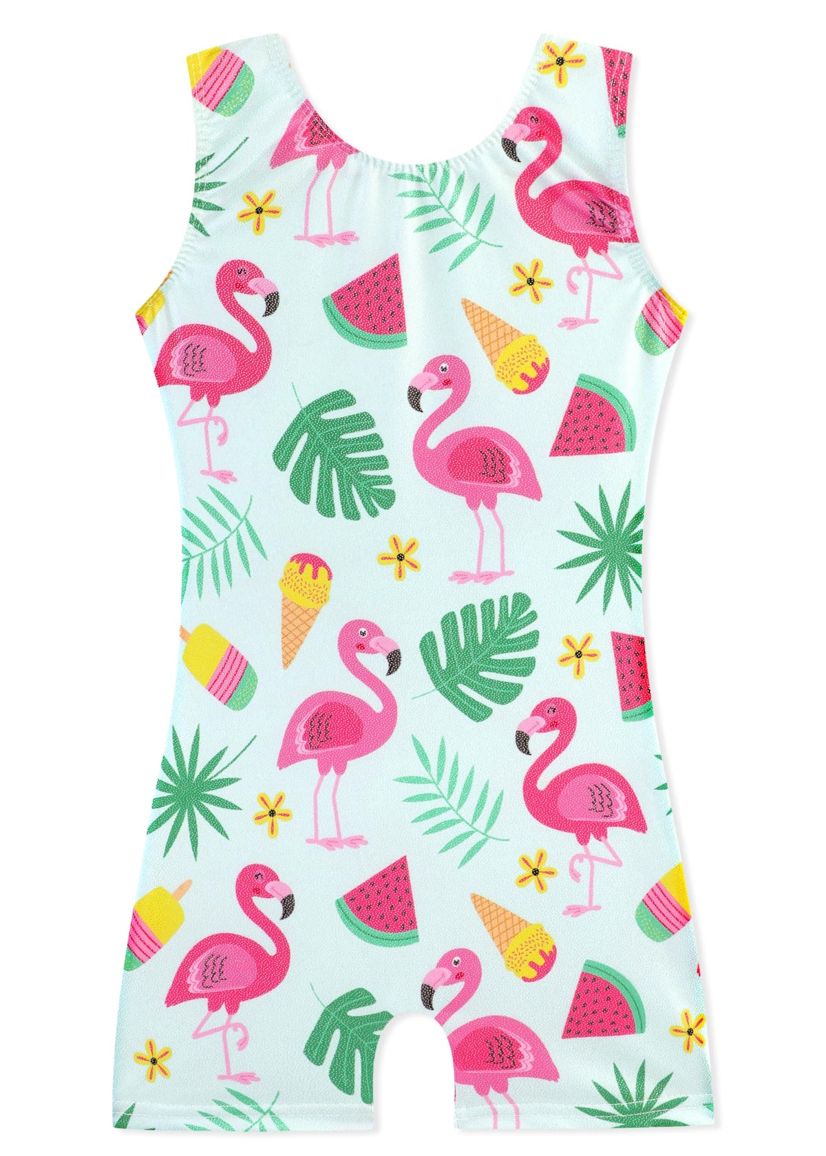 HOZIY Gymnastics Leotards for Toddler Girls 1t 2t Aqua Green Pink Flamingo Fruit Ice Cream Tropic Leaf Gymnastic Clothing Clothes Dance Glitter Sparkle Biketard Outfit