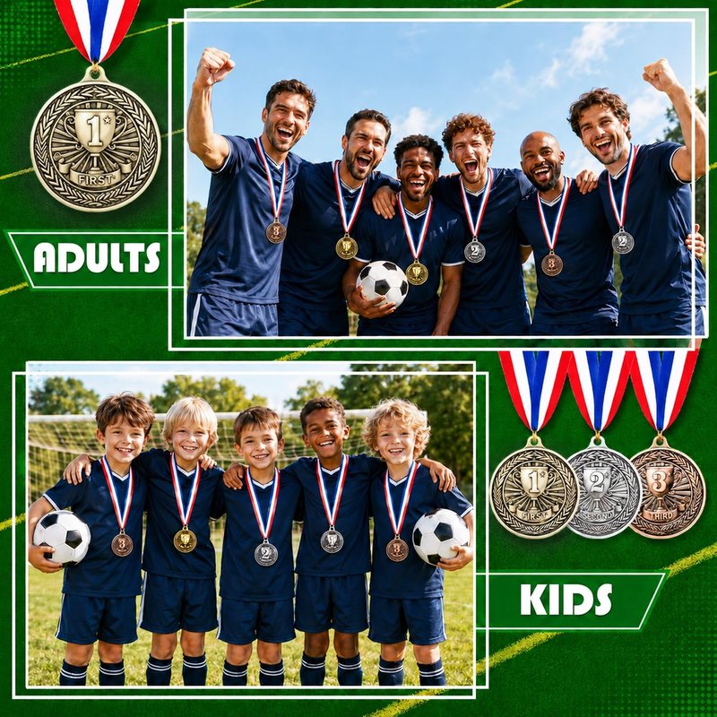 Medals for Awards 1st 2nd 3rd Place Prize for Adults Sports Party Soccer Basketball Competition Winner Trophy