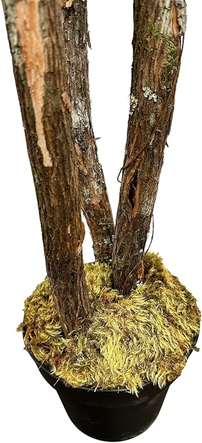 Cypress & Alabaster Handmade 6.5ft 3-Tier Italian Black Olive Leaf Artificial Tree with Ethically Sourced Real Wood Trunks, Hypoallergenic, 6.5-Foot, Green