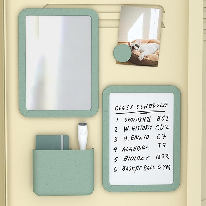 U Brands U-Eco Magnetic Locker Accessory Kit, Set Of 5, Sage Green