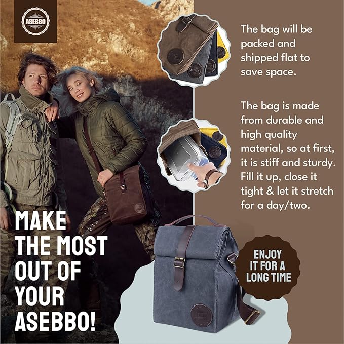 ASEBBO Insulated Lunch Bag for Women & Men (Grey)