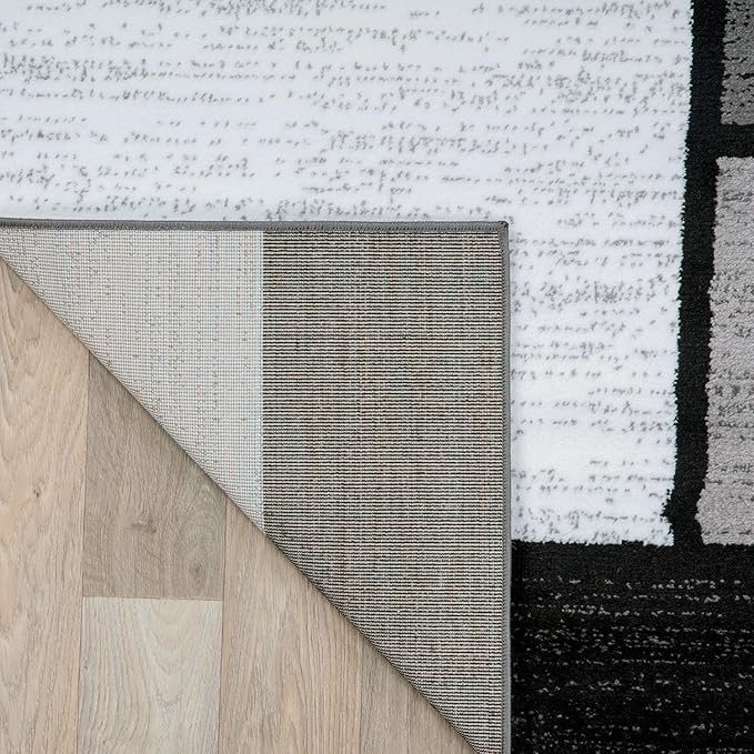 Rugshop Contemporary Modern Boxes Grey Area Rug Runner 2' x 7' 2"