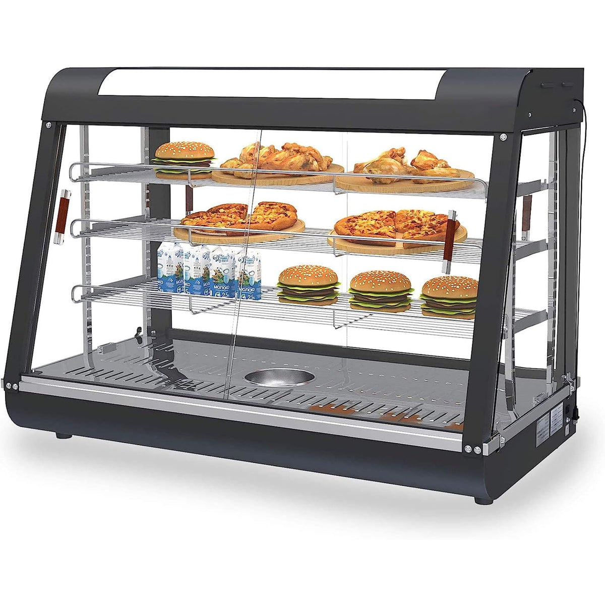 Whalefall 3-Tier Food Warmer with top Holder,tri-Color Lighting