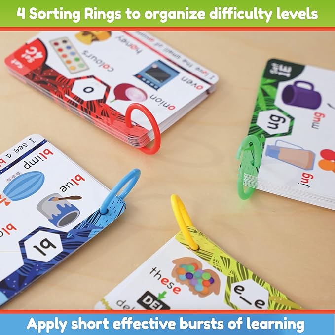 THE BAMBINO TREE Phonics Flash Cards - Learn to Read in 20 Phonic Stages - Education for Kids Ages 4-8 Kindergarten 1st 2nd Grade