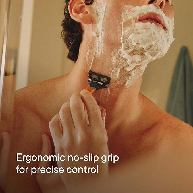 Harry's Original Shaving Kit for Men - Razor Handle, 5 Razor Blade Refills, Foaming Shave Gel, and Travel Blade Cover - German Engineered - Sage