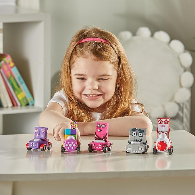 hand2mind Numberblocks Six to Ten Mini Vehicles, Race Car Toys, Preschool Math Counting Toys, Action Figure Set, Numbers for Toddlers, Small Figurines for Kids, Toddler Restaurant Activities