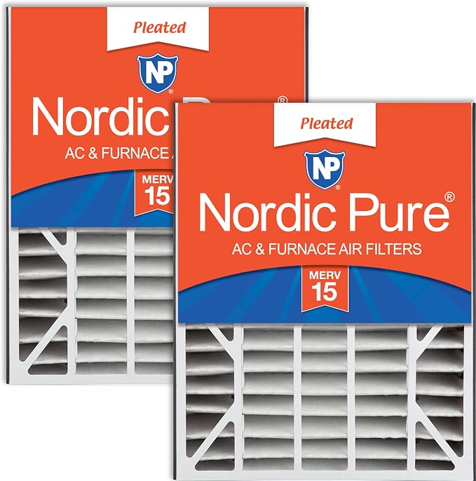 Nordic Pure 20x25x5 Air Bear Replacement 266649-102 MERV 15 Air Filters 2 Pack