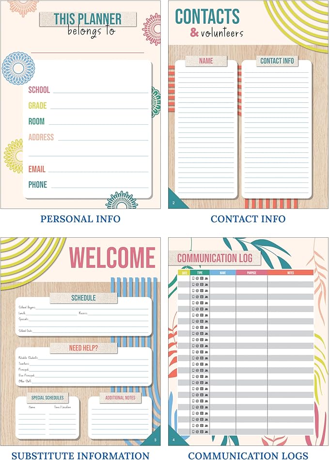 Carson Dellosa True to You Teacher Planner 2025-2026, Undated 8" x 11" Lesson Plan Book With Stickers, Class Schedule, Weekly Calendar School Supplies, Homeschool Essentials and Classroom Must Haves