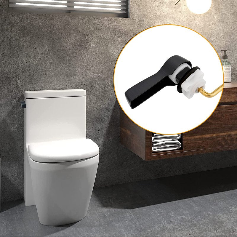 Hibbent Universal Metal Side Mount Toilet Handle Replacement Kit, Brass Toilet Flush Tank Lever with Stainless Steel Flapper Chains for Most Toilets, Oil-Rubbed Bronze
