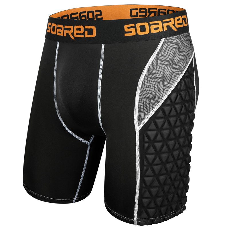 Soared Youth Sliding Shorts Baseball XPE Padded Slider Shorts Protective Compression Short for Football Lacrosse Softball Baseball Black