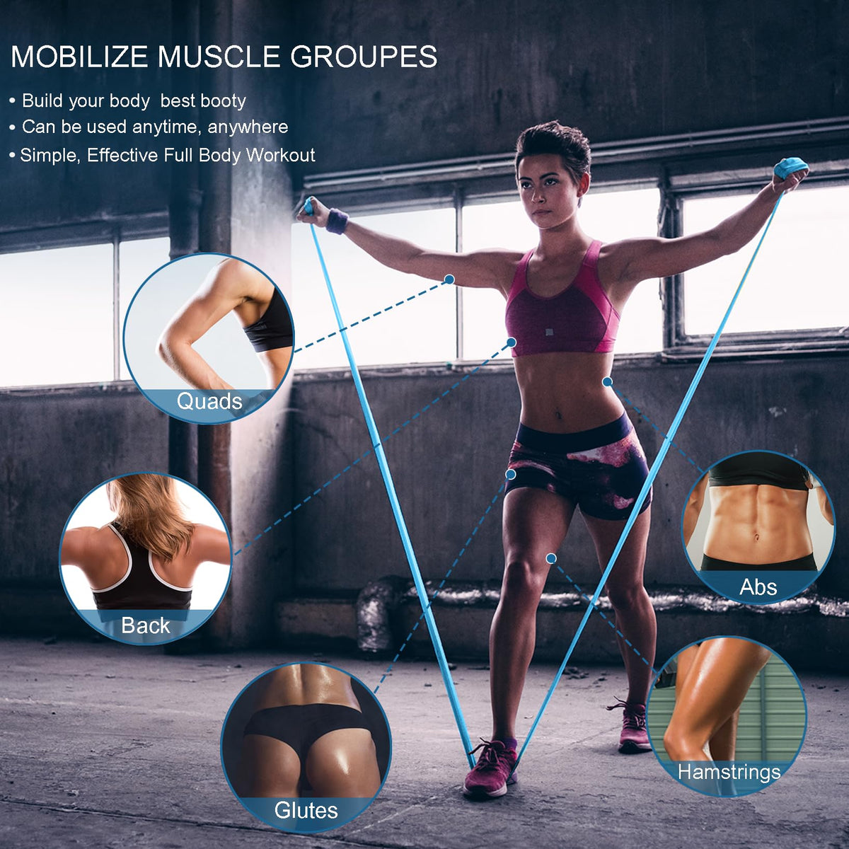 Lianjindun 5 Pcs Professional Resistance Bands. Latex-Free, Elastic Band, Work Out Bands, Stretch Bands for Working Out Women or Men, Exercise Bands Set for Physical Therapy, Yoga, Pilates