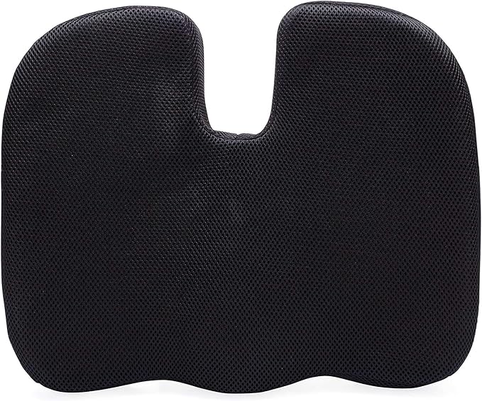 DMI Memory Foam Seat Support Cushion | Coccyx, Sciatica, & Tailbone Pain Relief | Multi-Use Ergonomic Seat Cushion for Office Chair for Driving & Home | Breathable