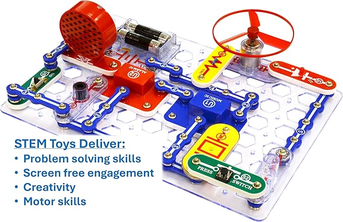 Snap Circuits Jr. SC-100 Electronics Exploration Kit, Over 100 Projects, Full Color Project Manual, 28 Parts, STEM Educational Toy for Kids 8 +
