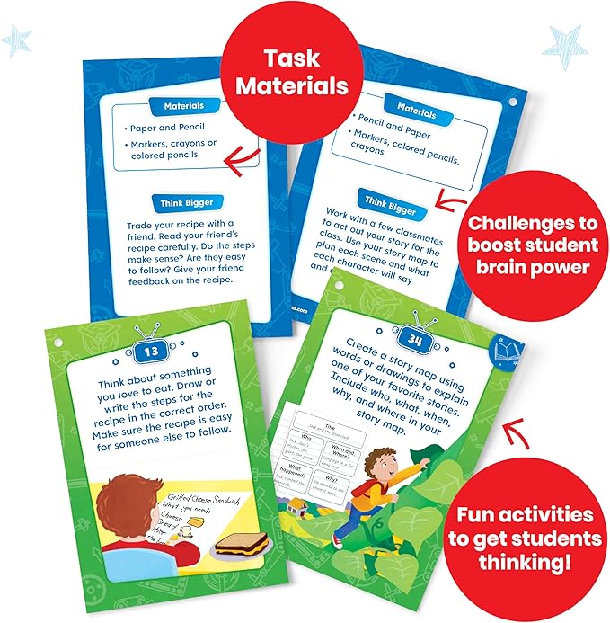 hand2mind Coding & Robotics Beginner Task Cards, Coding for Kids 5-7, STEM Projects, Computer Programming for Kids, Technology Toys, Kindergarten Learning Activities, Science Classroom Supplies