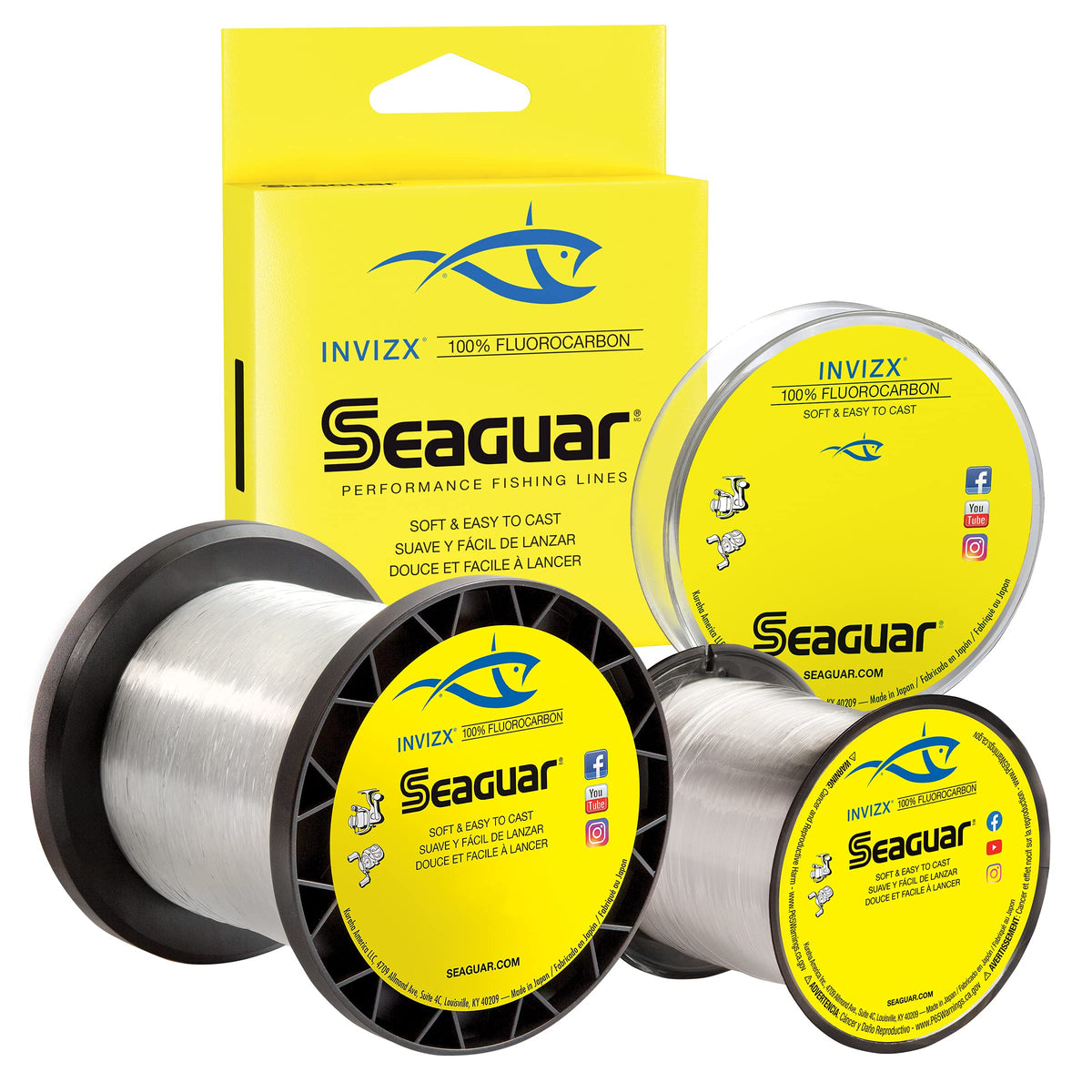 Seaguar Invizx Freshwater 100% Fluorocarbon Fishing Line 4lbs, 200yds Break Strength/Length - 04VZ200