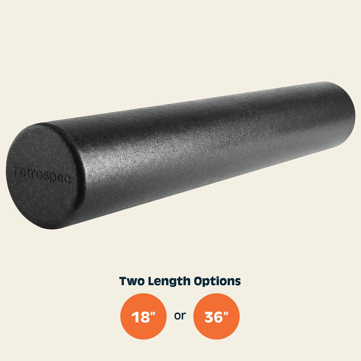 Retrospec Relief Foam Roller for Physical Therapy, Massage & Recovery - High-Density EPP Round Exercise Tool for Pilates, Yoga & Post-Workout Muscle Relief - Durable Fitness Equipment