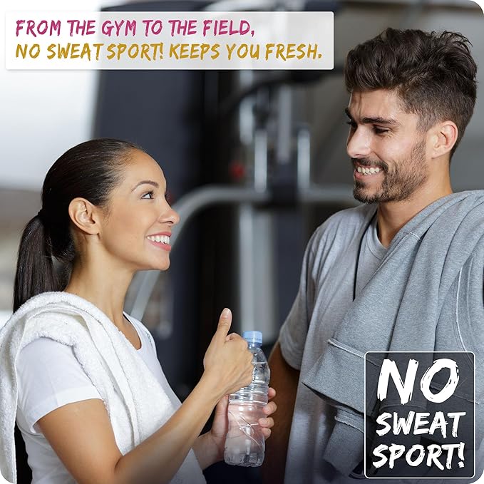 NO SWEAT! SPORT Fabric Odor Neutralizer for Athletic Clothes & Shoes – Movement-Activated Odor Control for Workouts, Gym & Sports | Alcohol-Free, Fabric Safe, 98% Natural Ingredients (20mL)