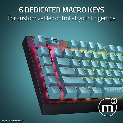 Razer BlackWidow V4 X Mechanical Gaming Keyboard: Green Switches Tactile & Clicky - 6 Macro Keys - Chroma RGB - Doubleshot ABS Keycaps - Sound Dampening & Stabilizers - Zenless Zone Zero Edition
