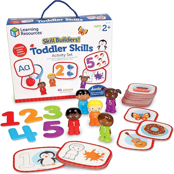 Learning Resources Skill Builders! Toddler Skills - 41 Piece Set, Ages 2+, Homeschool Activities, Preschool Supplies, Teaching Cards, Back to School Materials