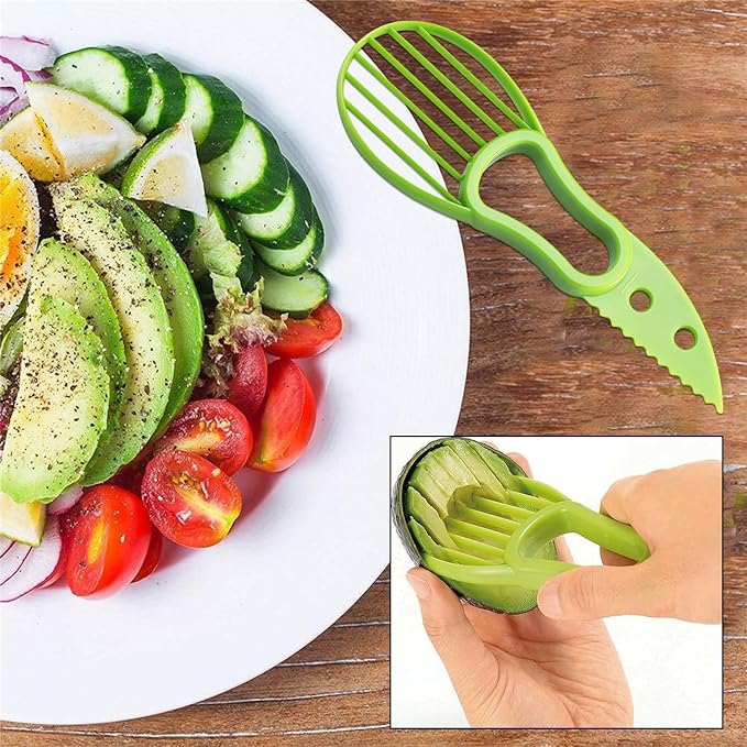 Qiifaiikooii Avocado Slicer,Avocado Peeler Perfect for Mashing Avocados Enucleation Making Guacamole(Green)