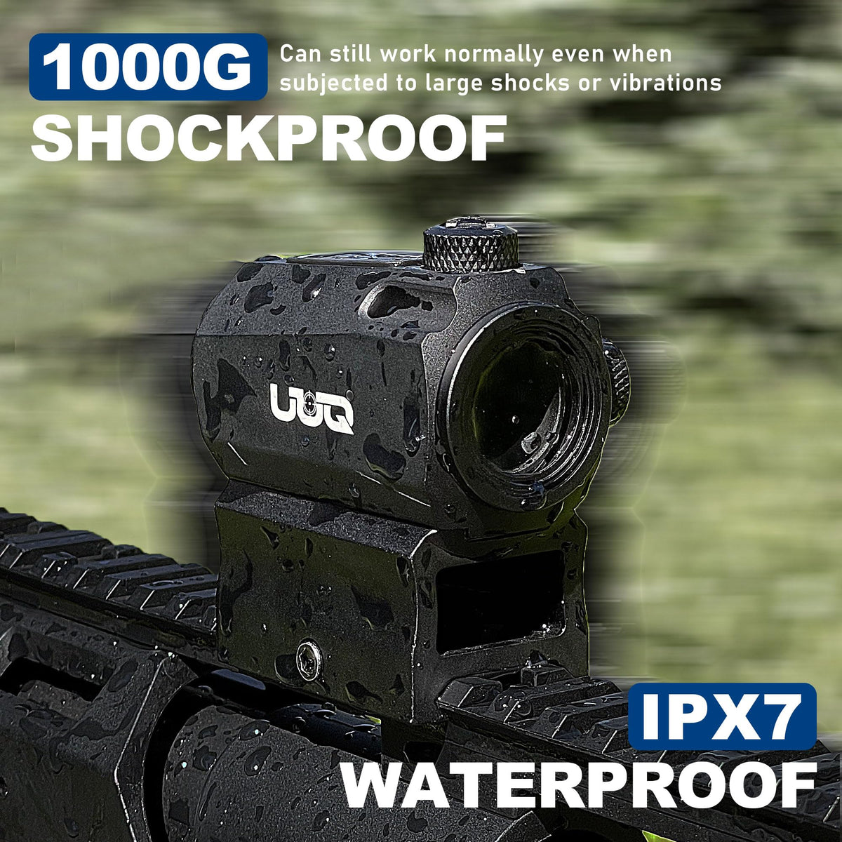 UUQ Prince7 Compact Red Dot Sight, Motion Awake 2 MOA Red Dot,1x20mm 11-Level Brightness Optic, with Absolute Co Witness Riser, IPX7 Waterproof, 1000G Shockproof Rifle Scope,Fits 20mm Rail Mount