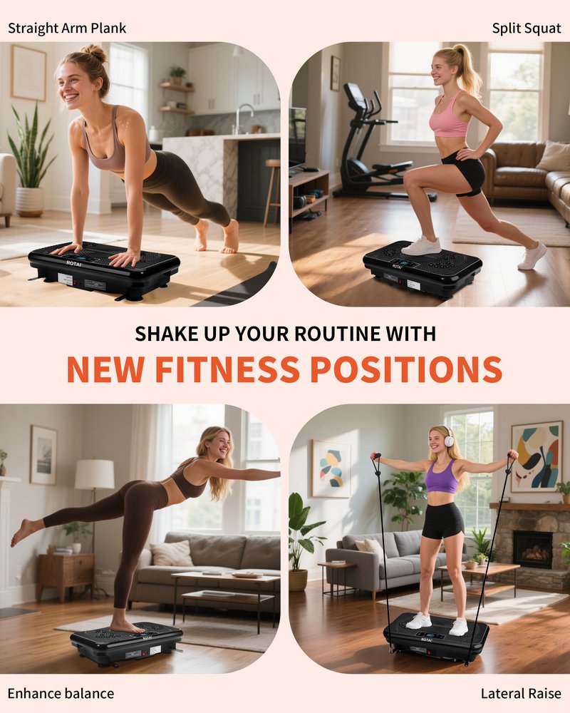 ROTAI Shake Plate Vibration Exercise Machine for Lymphatic Drainage Massager & Weight Loss, 400 lbs Capacity Whole Body Vibrating Plate Workout for Women and Men