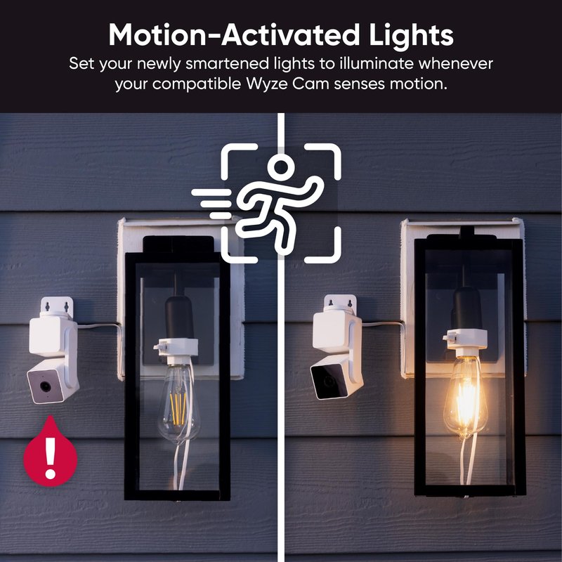 Wyze Lamp Socket v2 Power Adapter for Wyze Cam v3/v3 Pro/ v4/OG/Pan v3/Pan v4(Camera Sold Separately)