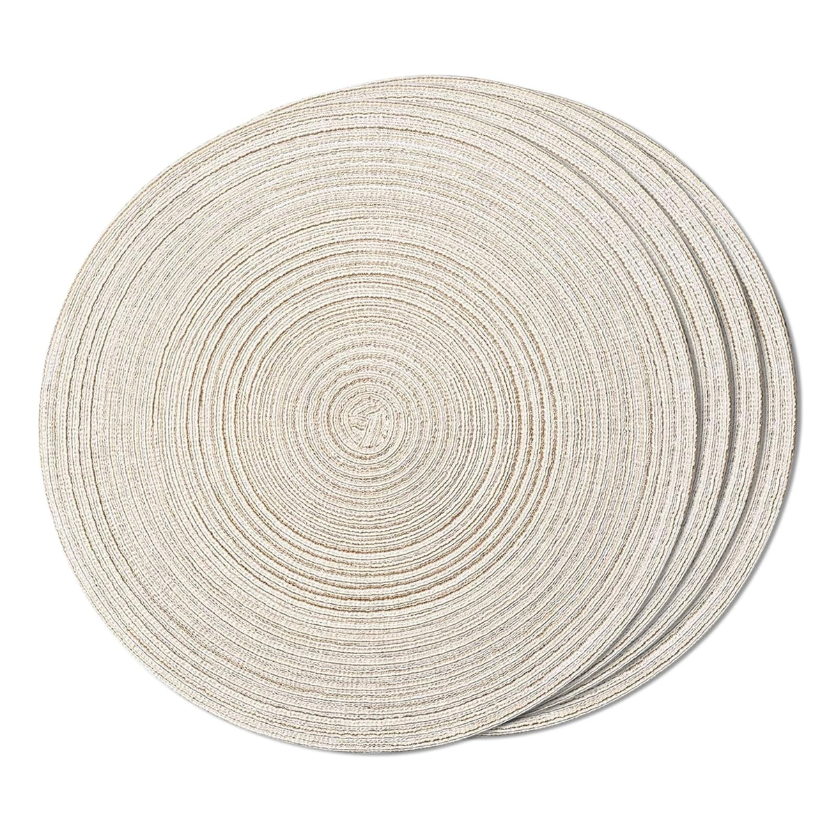 FunWheat Round Braided Placemats Set of 4 Place mats for Dining Tables Woven Heat Resistant Table Mats 15 inch (Wine,4pcs)