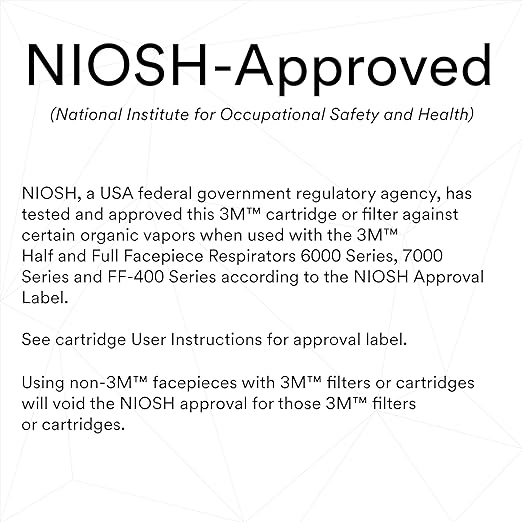 3M 60921 P100 Respirator Cartridge/Filter, NIOSH Approved, 1 Pair, Helps