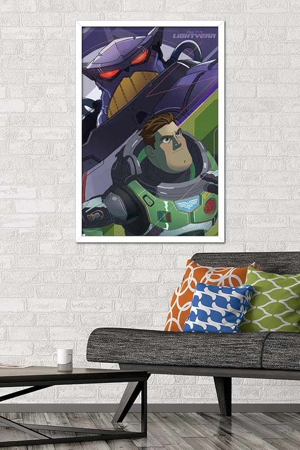 Trends International Disney Pixar Lightyear - Buzz and Zurg Wall Poster, 22.375" x 34", White Framed Version