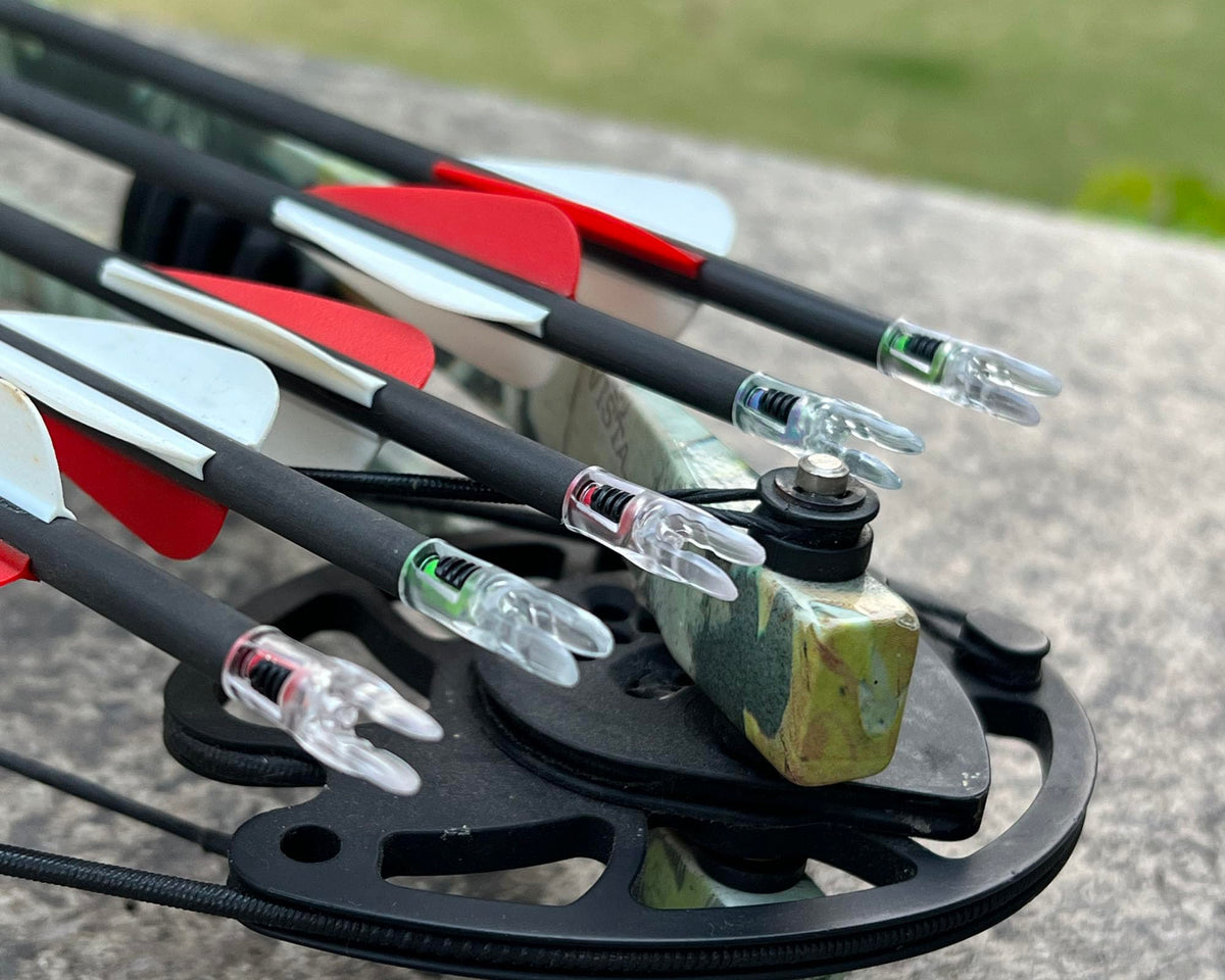 Reikawa G X H S GT Lighted Nocks for Arrows with .165 .204 .233 .244 .246 Light up Knocks Archery illuminocks Compound Bow LED Arrow Nocks for Hunting Shooting 6-Pack