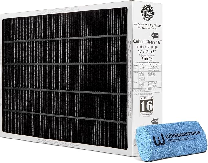 Lennox X6672 16x25x5 Furnace Filter, Lennox Healthy Climate Carbon Clean Merv