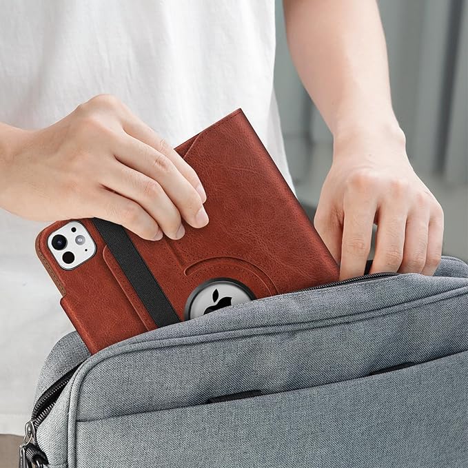 Fintie Rotating Case for iPad Pro 11-inch (M5) 2025 / (M4) 2024 - [Built-in Pencil Holder] 360 Degree Swiveling Smart Stand Protective Cover, Auto Sleep/Wake, Vintage Brown