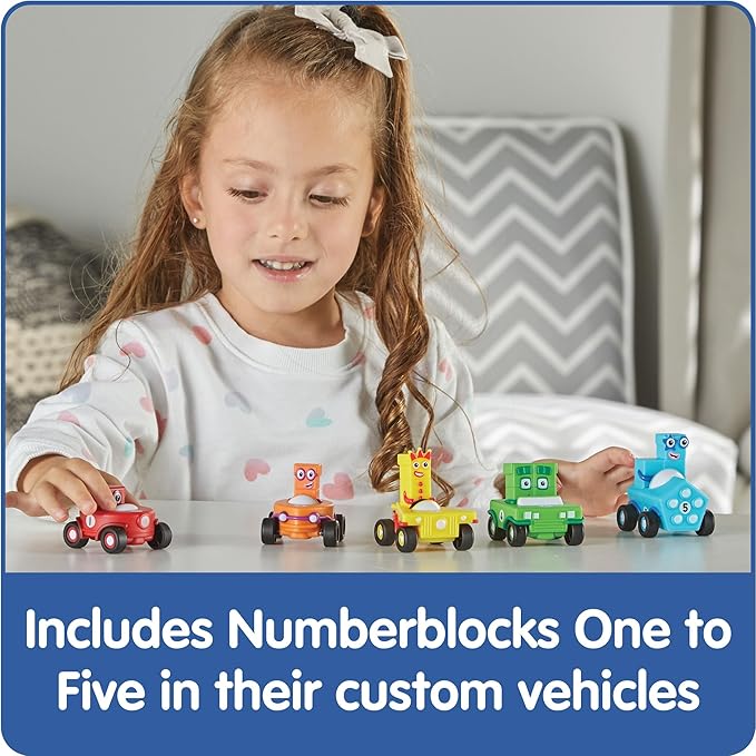 hand2mind Numberblocks Mini Vehicles, Race Car Toys, Toy Vehicle Playsets, Play Figure Playsets, Small Figurines for Kids, Number Toys, Counting Toys, Math Toys for Kids 3-5, Birthday Gifts for Kids