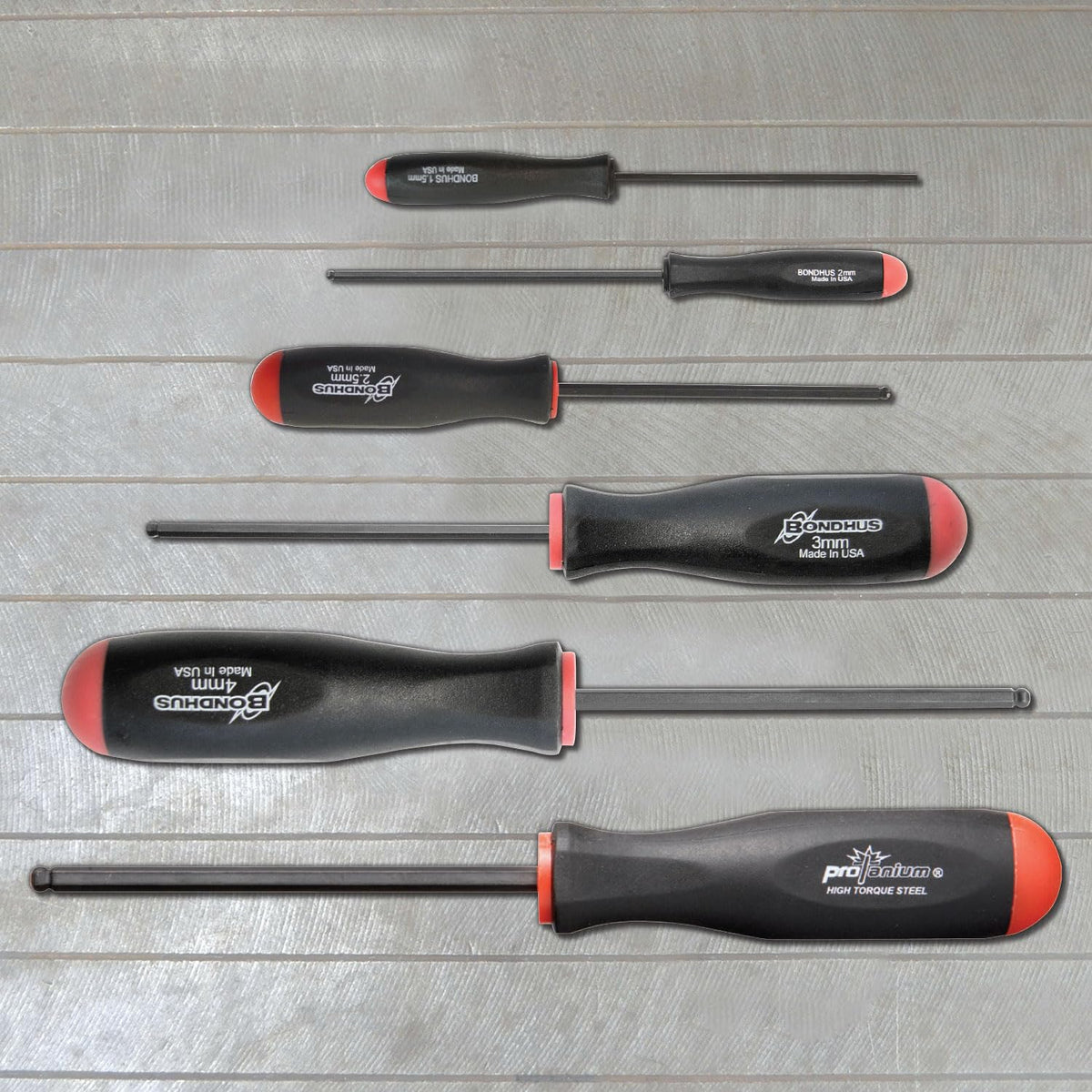 Bondhus 10686 1.5-5mm Balldriver Screwdrivers, 6 Piece Set