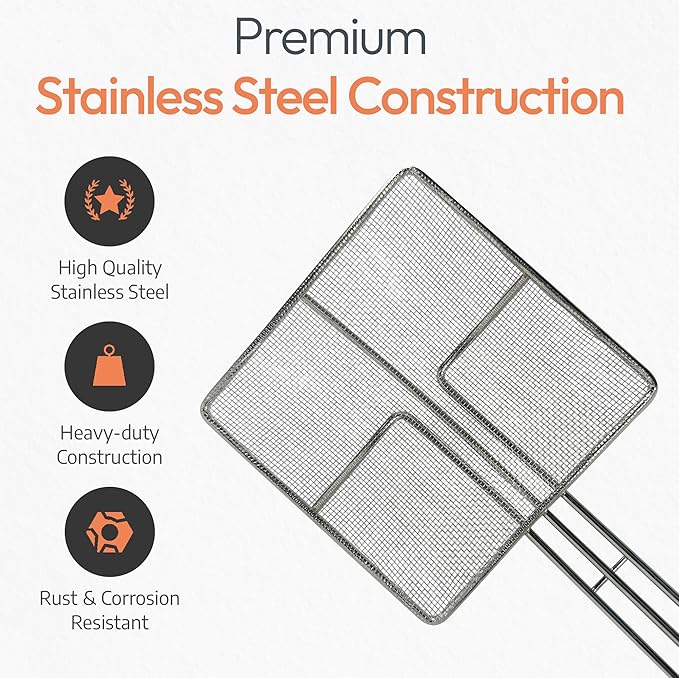Wire Mesh Strainer with Handle, 4-Pack Deep Fryer Skimmer Cuisine Ready