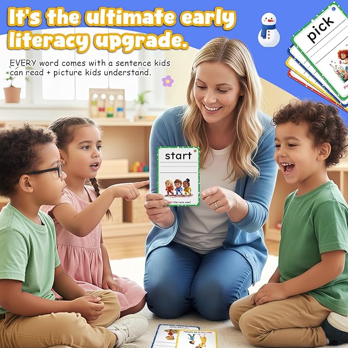 Sight Words Flash Cards Kindergarten, Flash Cards for Kids Ages 4-8, 250 Dolch Sight Word Writing Reading Spelling Games for Kindergarten Reading Books and Homeschool