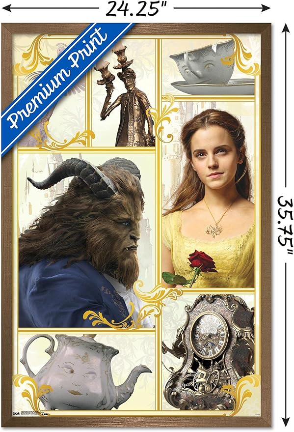 Trends International Disney Beauty And The Beast - Group Wall Poster, 22.375" x 34", Bronze Framed Version
