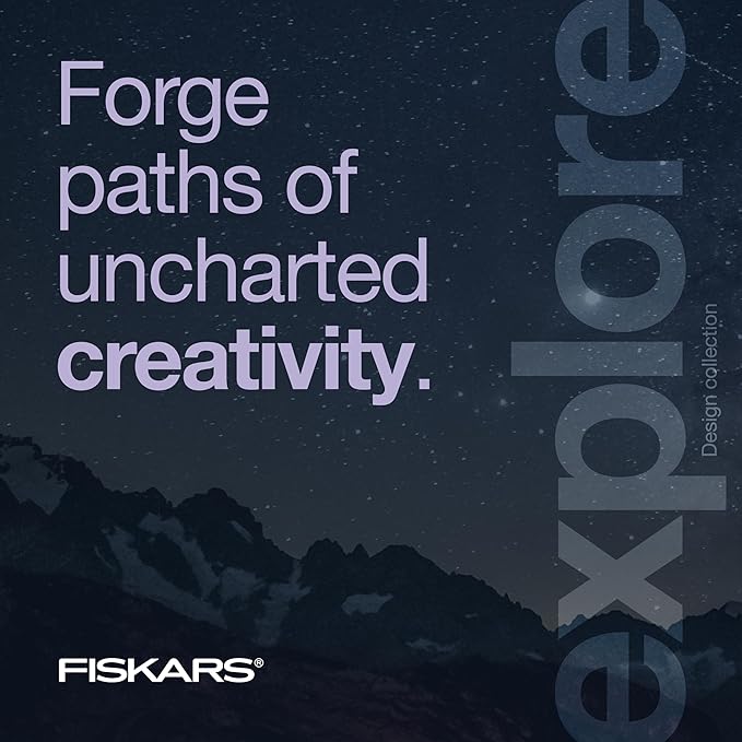 Fiskars Travel Folding Scissors, TSA-Compliant, Compact and Portable for Crafting and Quick Snips, Stainless Steel Blades, Explore Collection, Mountain Haze