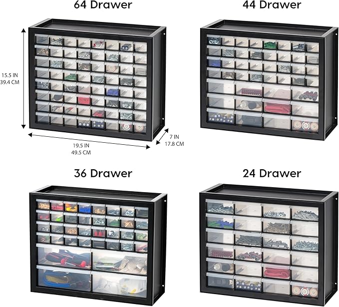 IRIS USA Screw Tool Organizer Small Parts Cabinet Chest, 36-Drawer Hardware Electronics Nuts Bolts Storage Drawers Organization Toolbox Garage Craft Business Teacher Beads Scrapbook Art Hobby - Black