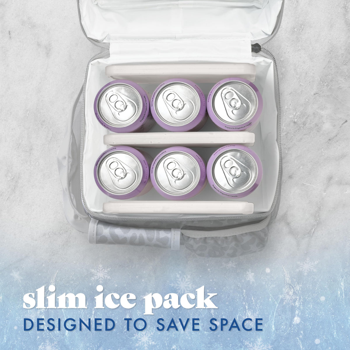 Cool Coolers by Fit & Fresh XL Slim Ice Packs, Quick Freeze Reusable Ice Packs for Lunch Boxes & Coolers, Long-Lasting, Space Saving Cooler Ice Packs, Ivory, 4Pk