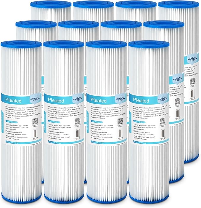 Membrane Solutions 50 Micron Pleated Polyester Sediment Water Filter 10"x2.5"