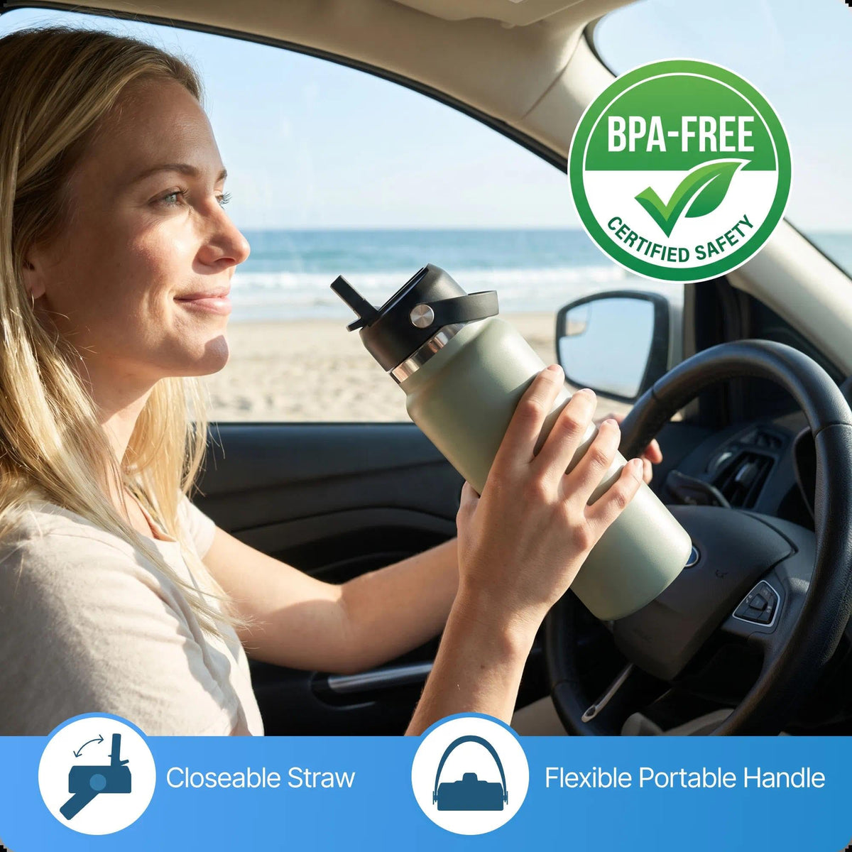 Straw Lid for Hydroflask 12 16 18 20 32 40 64oz Wide Mouth Water Bottles