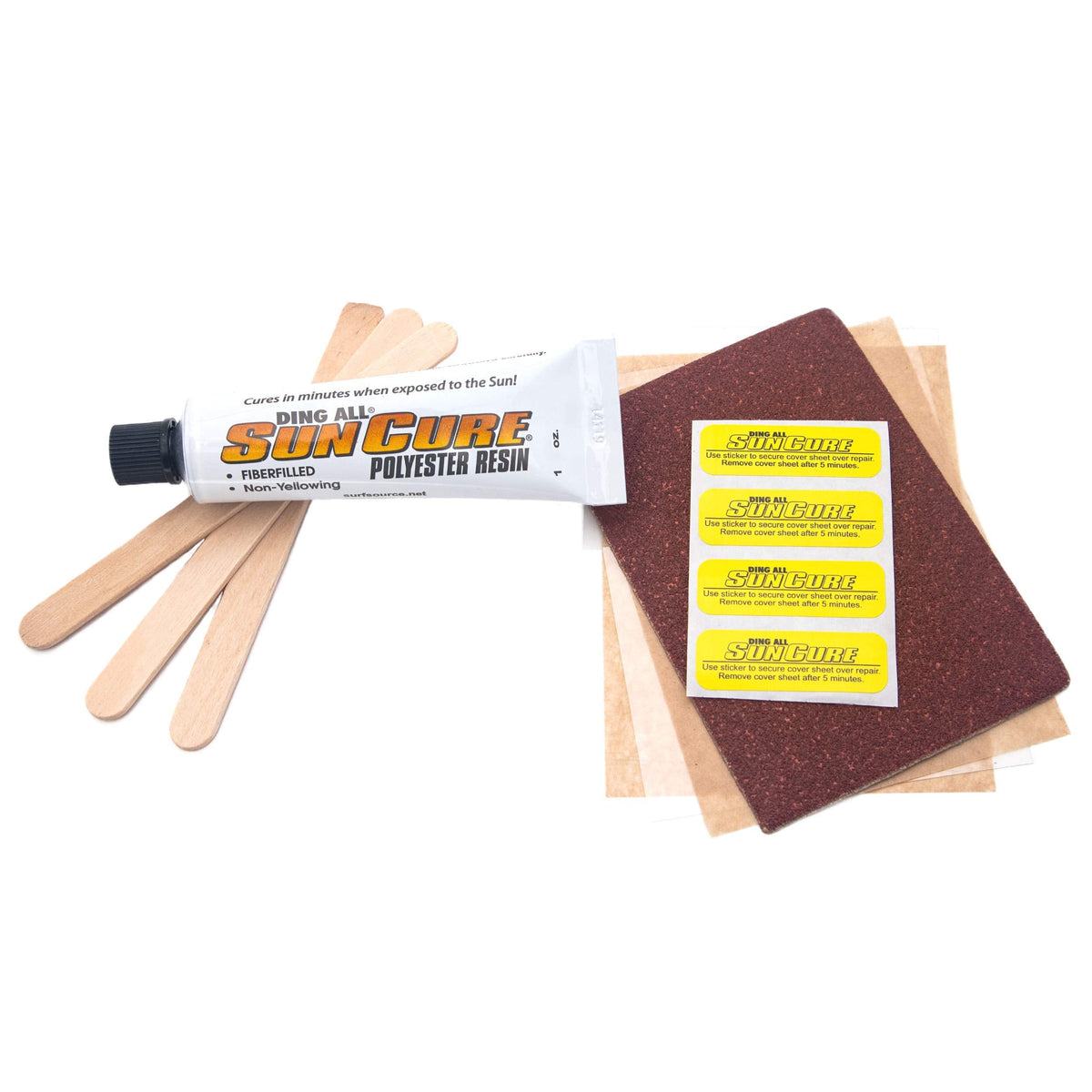 Sun Cure 1oz Fiberfill Mini Kit w/Sandpaper Surfboard Repair