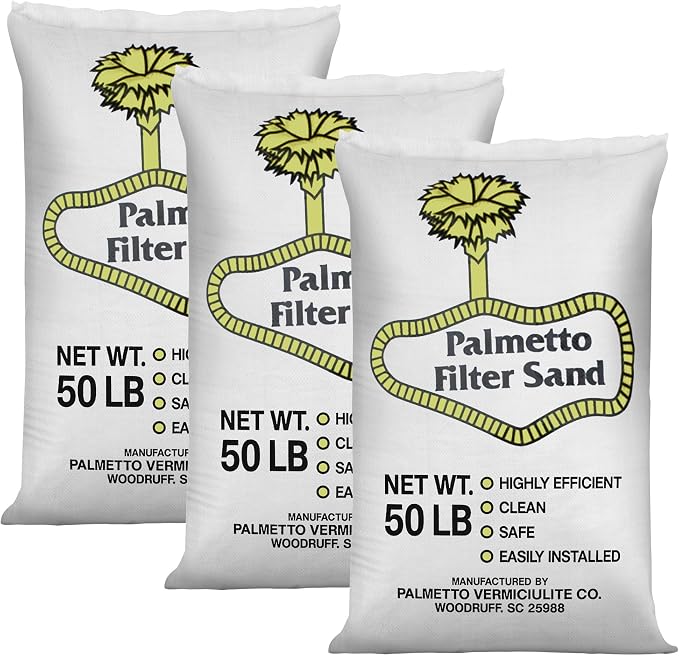 Palmetto 3 Pack Pool Filter Sand, Clean and Clear Water, Natural Sand