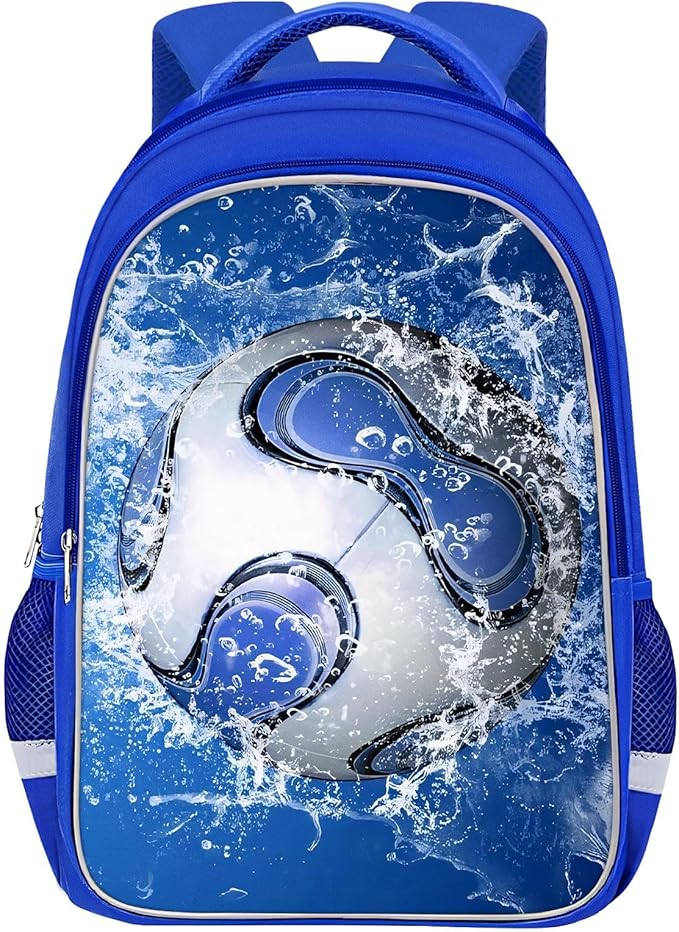 School Backpack for Boys - Soccer Boys Backpack for Kids Children Teens Elementary Middle School - Students Bag for Ages 6-18,17″Bookbag Multifunctional Large Capacity