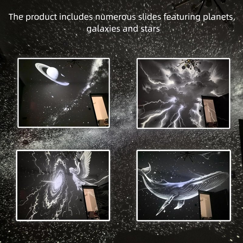 ZRWQTMMMJ Galaxy Projector Night Light, 2-in-1 Starry Sky Projector with Adjustable Brightness, 360° Rotating USB Mini Night Light for Kids Bedroom Room Decor（1 Film）