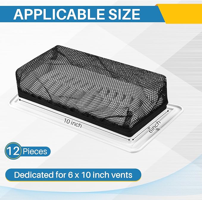 Zonon 12 Pcs 6 x 10 Inch Floor Register Cover Trap Vent Screen
