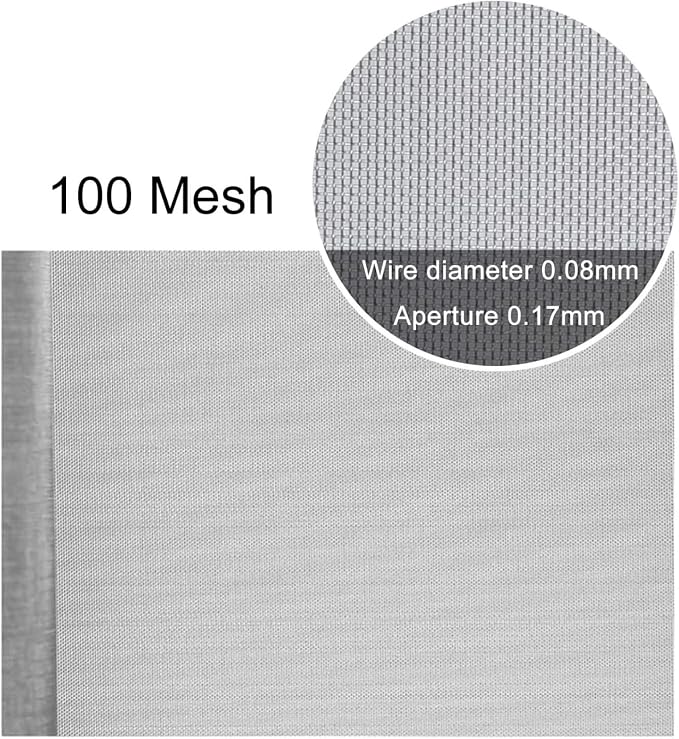 304 Stainless Steel Woven Wire Mesh, 100 Mesh Filter Screen, Heat-Resistant