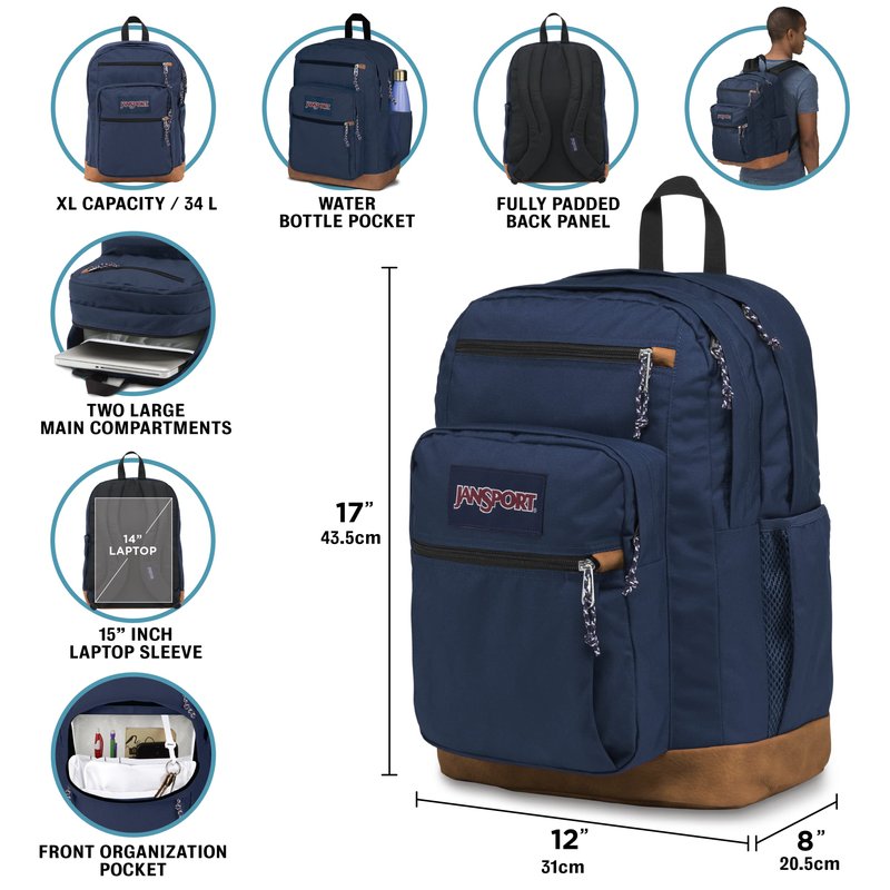 JanSport Cool Backpack, with 15-inch Laptop Sleeve - Large Computer Bag Rucksack with 2 Compartments, Ergonomic Straps, Misty Rose
